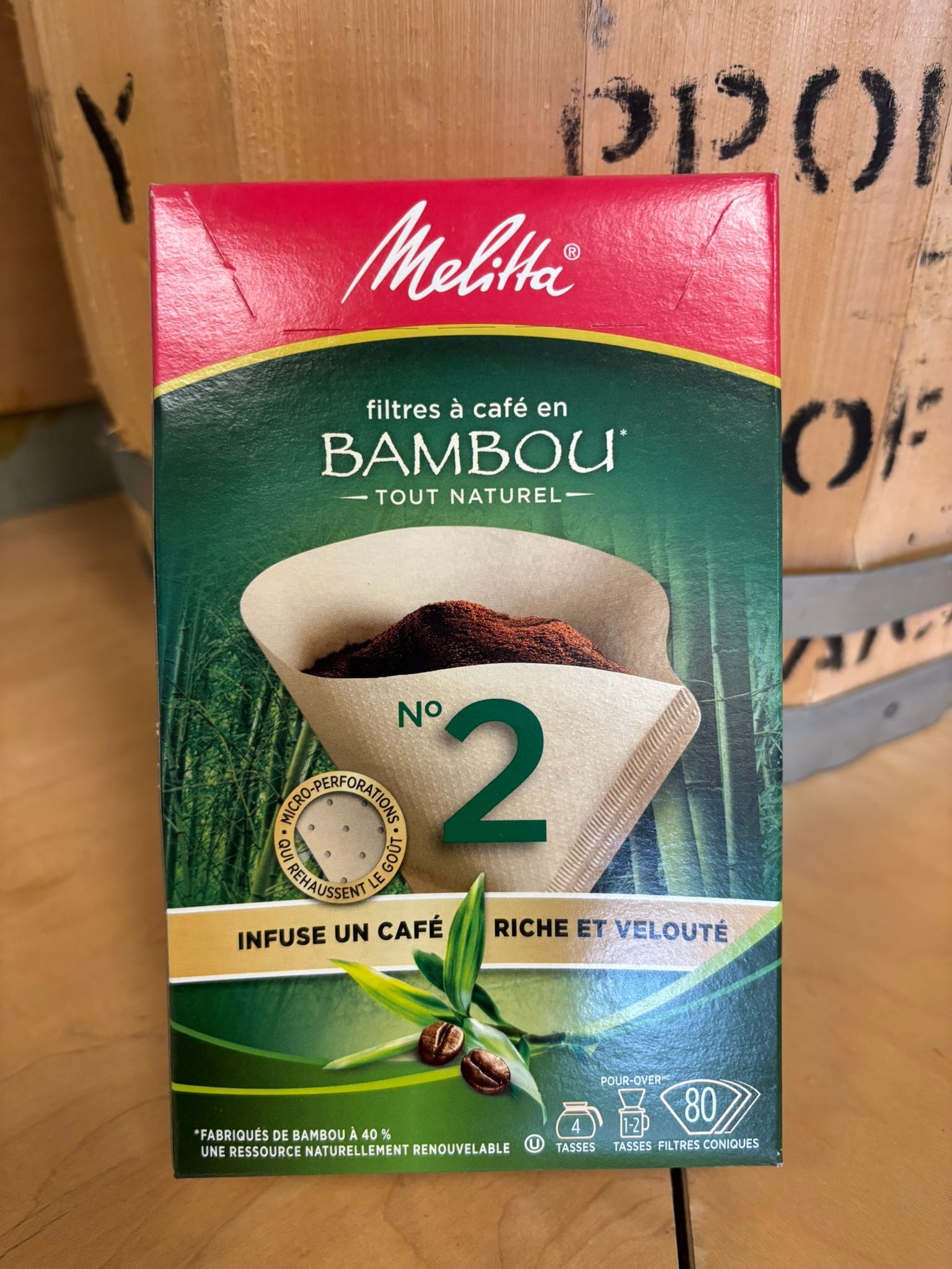 #2 Melitta Bamboo Cone Filter 80/pk