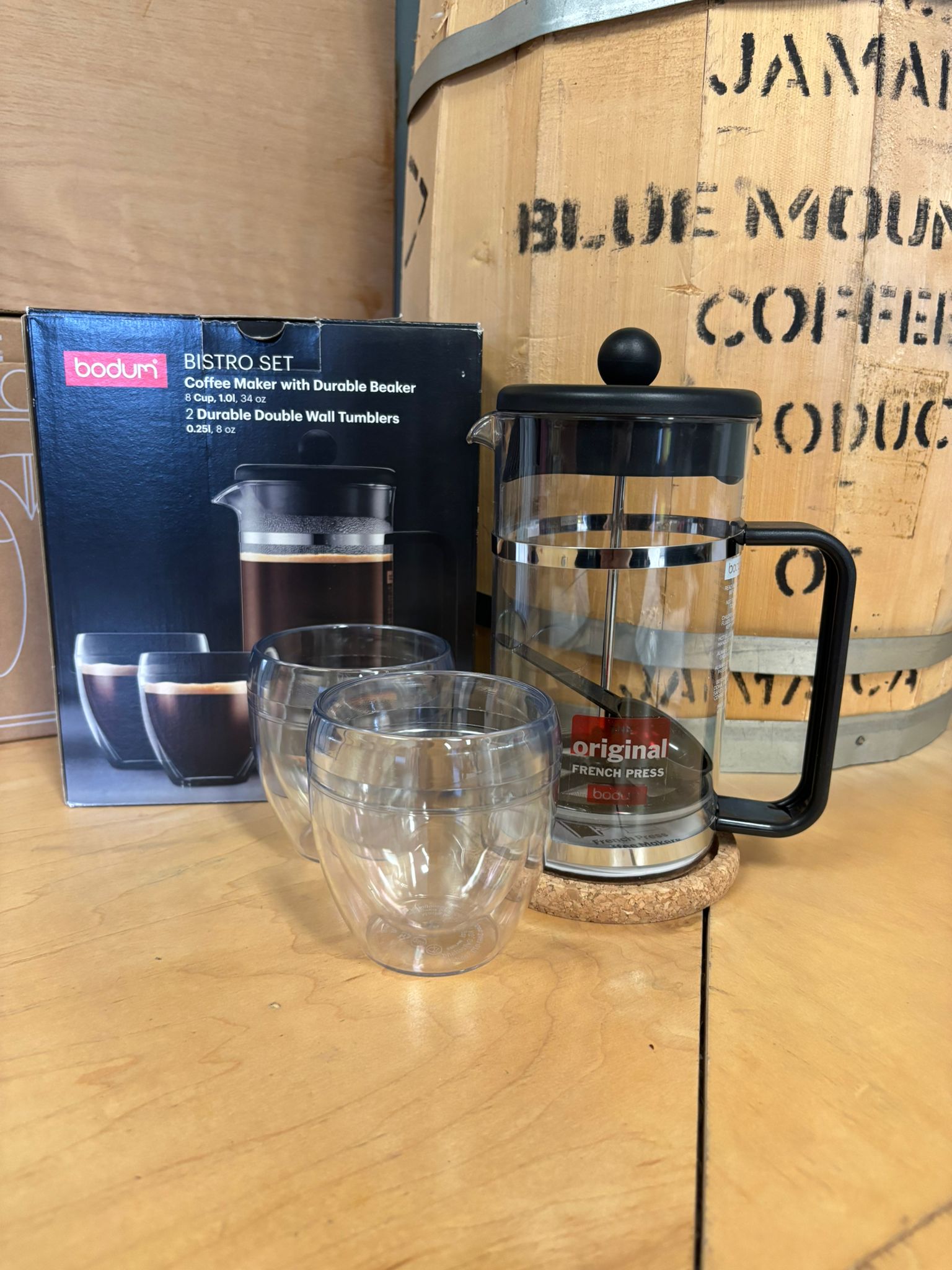 Bodum French Press and Two Cups Gift Set