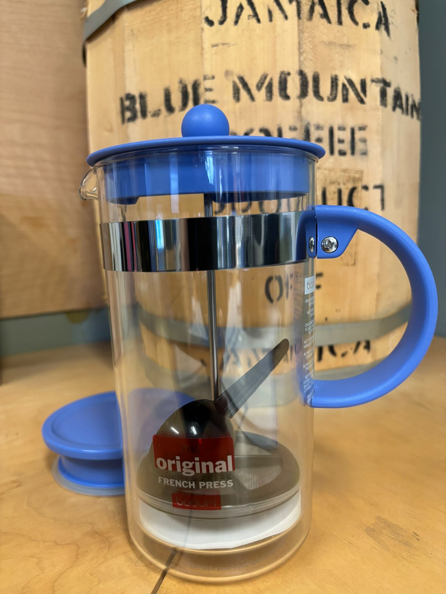 Bodum Bean - 8 cup Press with Fridge Lid - Blue