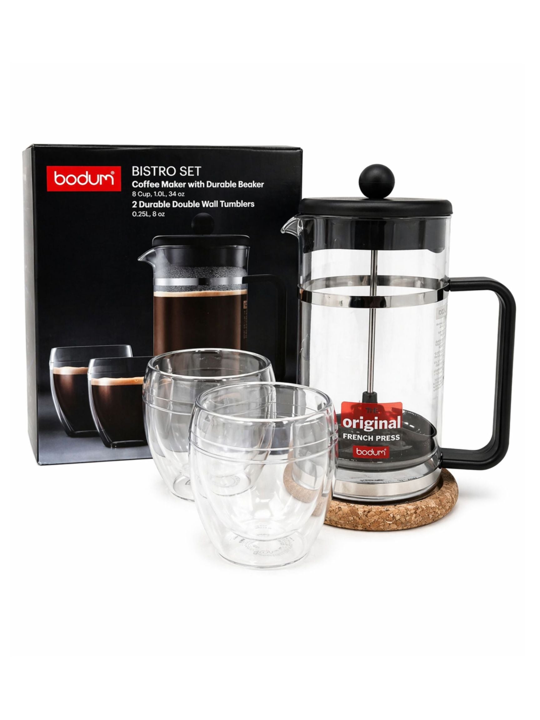 Bodum French Press and Two Cups Gift Set